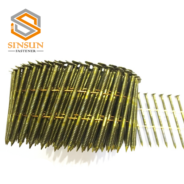 15 Degree Galvanized  Ring Shank Coil Nails