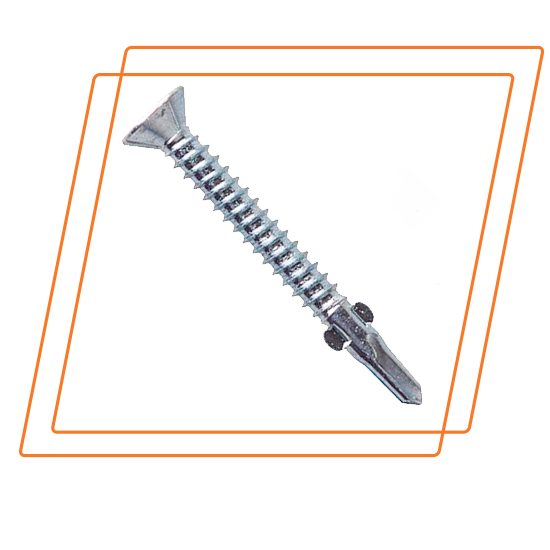 Zinc Plated CSK Self  Drilling  Screw with Wing