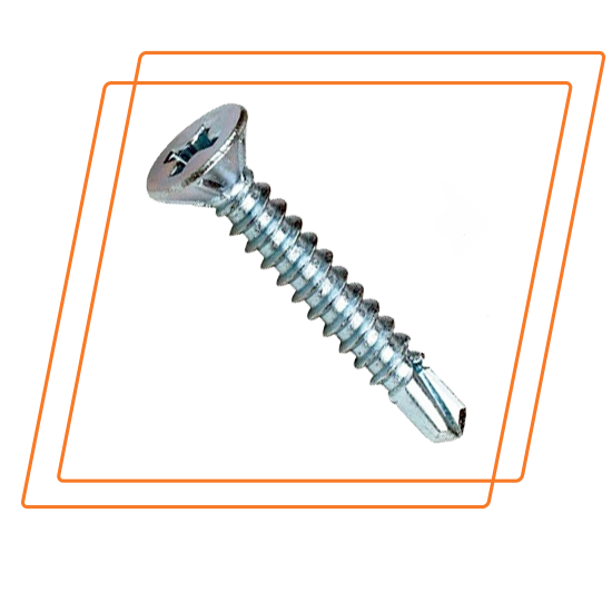 Zinc Plated CSK Self  Drilling  Screw with Rib