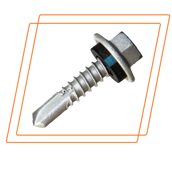 Dacromet Hex Head Self Drilling Screw      With Bule Line Epdm Sigle Washer