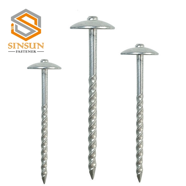 9bwg Umbrella Roofing Nails with Screw Shank
