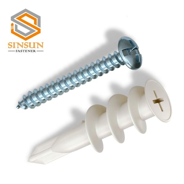 Nylon Plastic Self Drilling Drywall Anchors with Screws