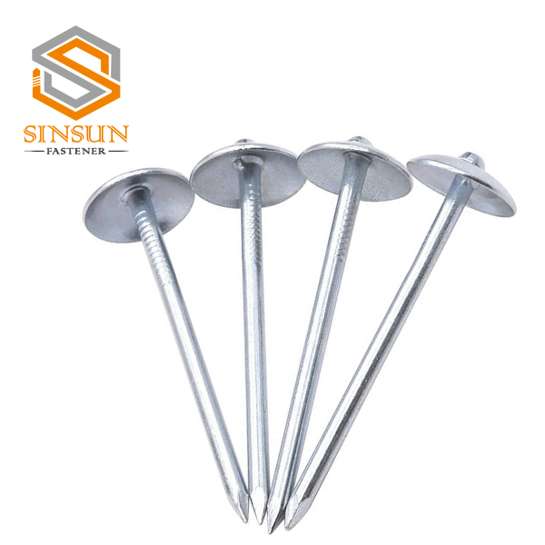 galvanized smooth twisted shank umbrella head roofing nails
