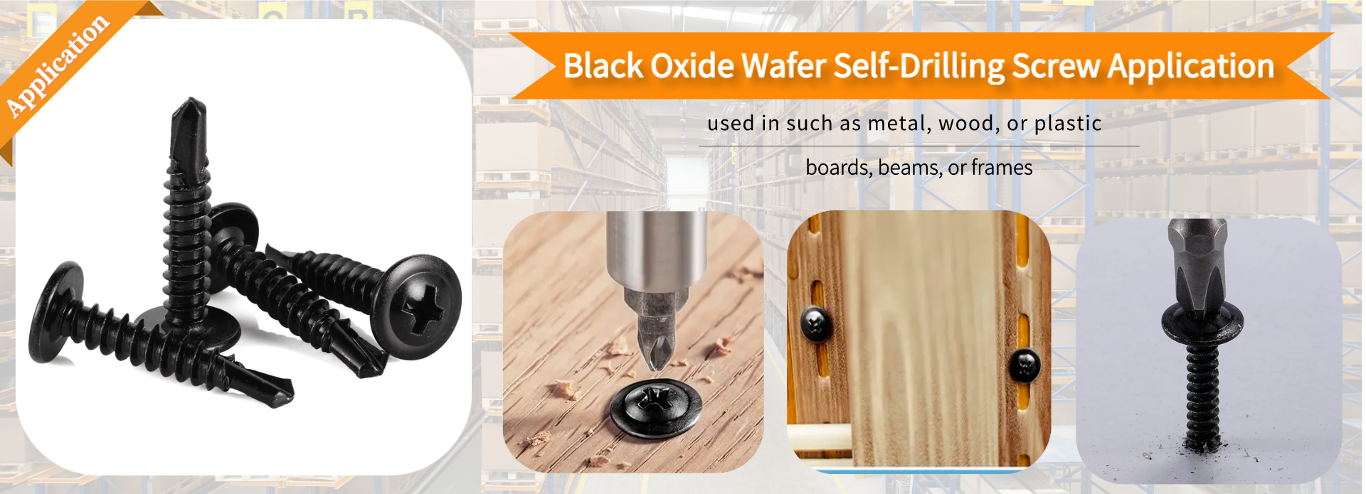 Black Oxide Wafer Self-Drilling Screw Application