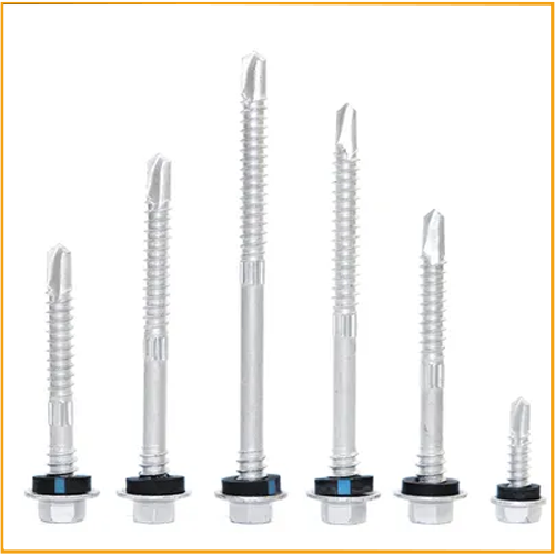hex self drilling screw with single washer