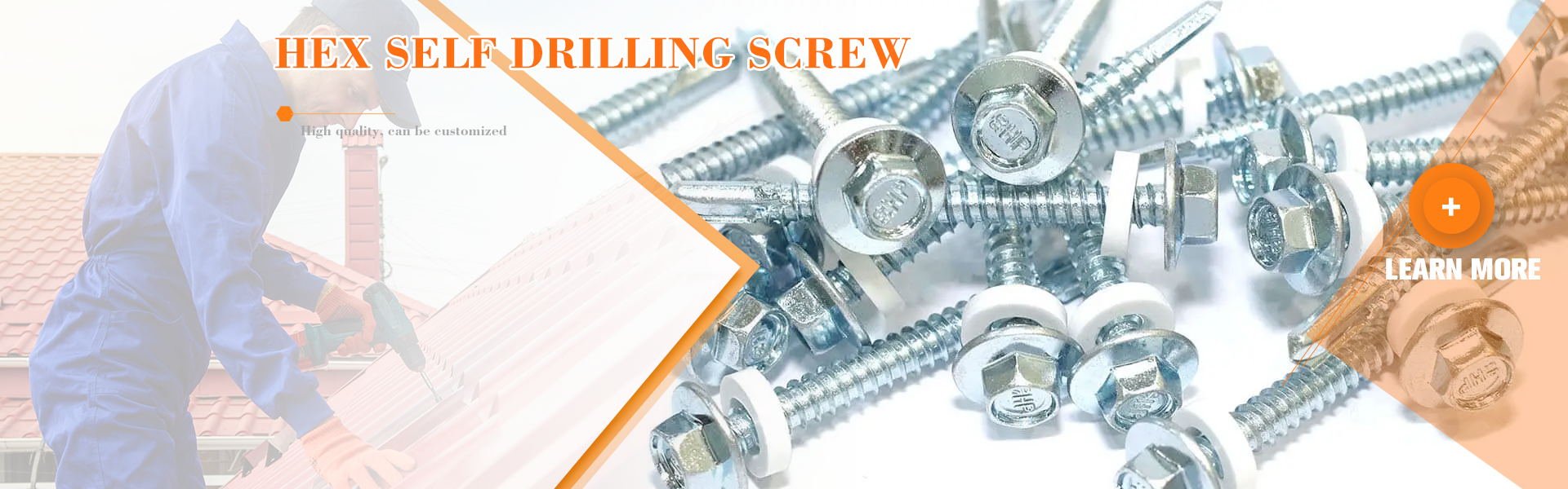 Zinc Plated with EPDM Washer Hex Head Self Drilling Roofing Screw
