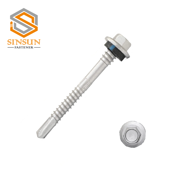 Double thread Drilling Screw  With Blue Line Epdm Washer