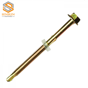 zinc Hex head self drilling screw with wing